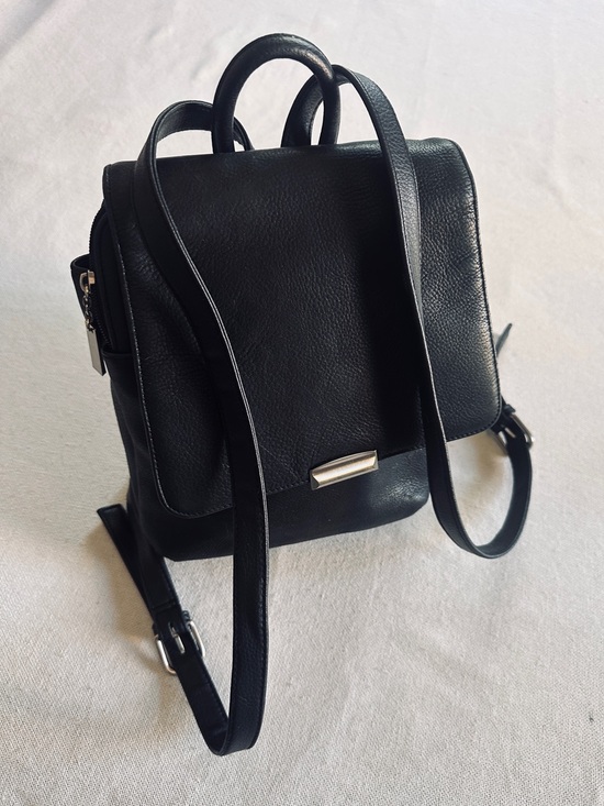 vintage Hillard & Hanson Black Leather Mini Backpack 90’s Boho Organizer Bag main image 12
